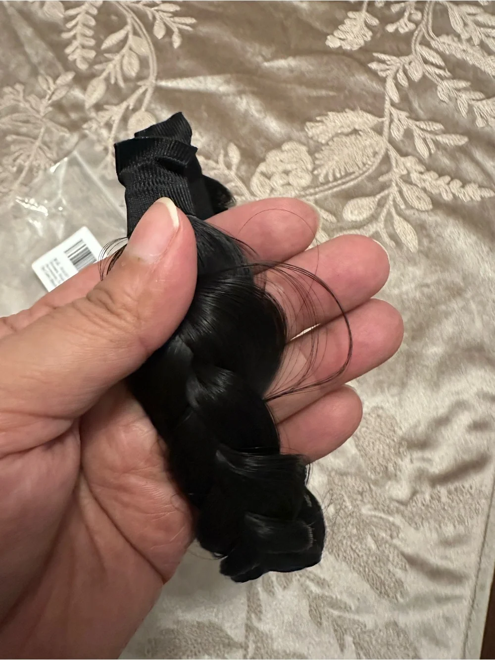 Black Braided Synthetic Hair Headband for Women